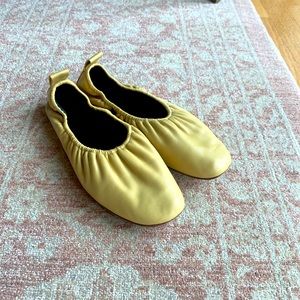 CELINE Yellow Leather Ballet Flats Size 39
